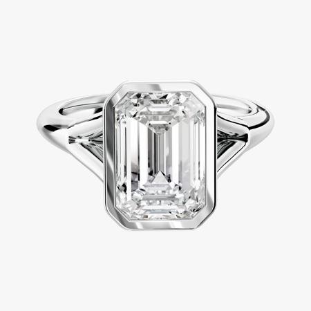Emerald-Cut Diamond Solitaire Ring
